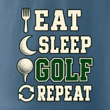 Eat sleep golf repeat typografie
