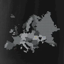 Mapa Európy - srdce v Ukrajine