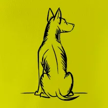 Pes kreslený zozadu