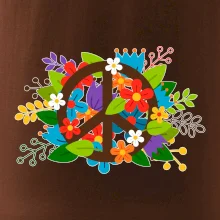 Peace symbol prerastený kvetinami