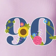 Kvetinové číslo kreslené - 90