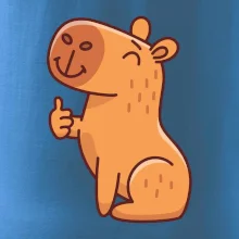 Kapybara s palcom hore