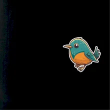 Vtáčik kreslený na prsníku