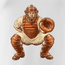 Baseballový catcher retro rytina