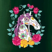 Kôň farebný s kvetinami