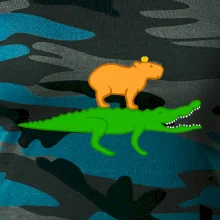 Kapybara na krokodílovi