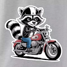 Mýval na motorke kreslený