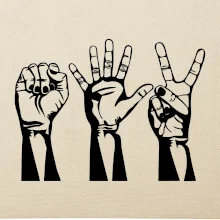 Kameň nožnice papier čierne