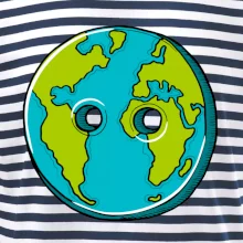 Planéta krajiny gombík (Pecka design)