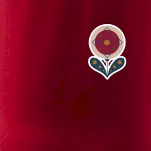 Folklór na prsníku kvetina guľatá