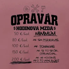 Hodinová mzda - opravár