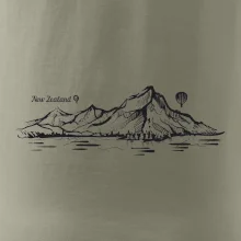 Nový Zéland nápis a hory Aoraki - Mount Cook