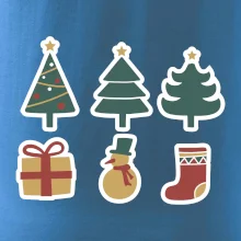 Vianočná sada - stromčeky a darčeky