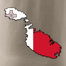 Mapa Malta s vlajkou