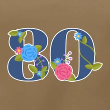 Kvetinové číslo kreslené - 80