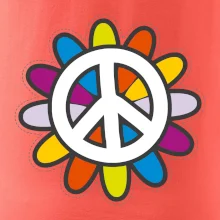 Peace symbol s kreslenou kvetinou