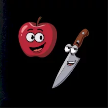 Parové tričko - Jablko a nôž