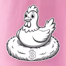 Kurča sediace na bitcoinovom hniezde