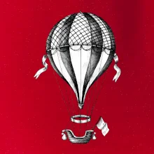 Teplovzdušný balón kreslený