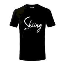 Skiing nápis lyžiar