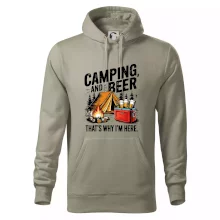 Černý nápis nápis Camping and beer