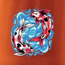 Yin & Yang Koi kapor - červený