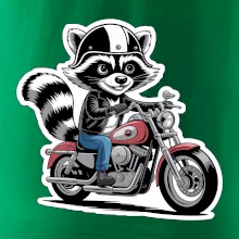 Mýval na motorke kreslený