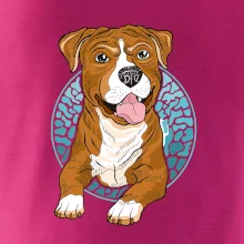 Americký staford kreslený v koliesku (Pecka design)