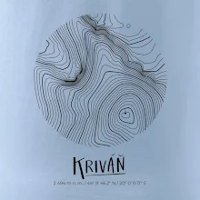 Kriváň - vrstevnice v kruhu