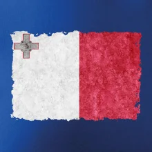 Vlajka Malta ohrýzaná