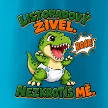 Listopadový živel zelený dinosaurus rex v plence