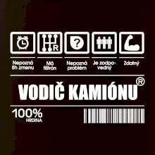 Čiarový kód - Vodič kamiónu Čiarový kód - Vodič kamiónu