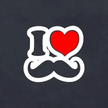 i love mustache - obrys