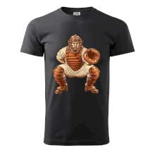 Baseballový catcher retro rytina