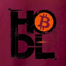 Hodl velký nápis a logo BTC