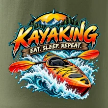 Kajak v divoké vodě eat sleep repeat