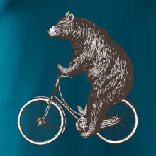 Medveď na bicykli