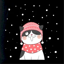 Mačka v zimnej čiapke