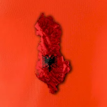 Mapa Albánsko reliéf hôr Mapa Albánsko reliéf hôr