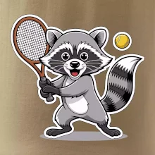Mýval hrá tenis kreslený