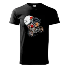 Kreslený vlk na motorke Kreslený vlk na motorke