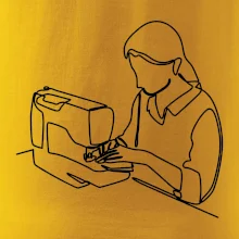 Krajčírka a šijací stroj jedným ťahom