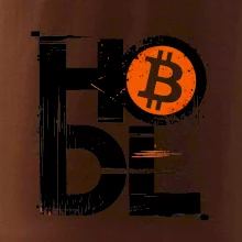 Hodl velký nápis a logo BTC