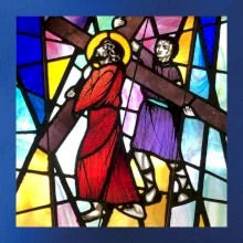 Vitráž - Ježiš a kríž