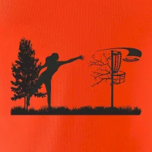 Disc golf - žena čierny obrázok