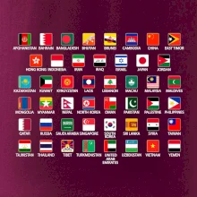 Vlajky štátov - Ázia