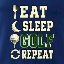 Eat sleep golf repeat typografie