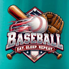 Baseballová pálka s rukavicou eat sleep repeat