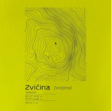 Zvičina - vrstevnice v obdĺžniku