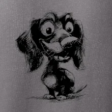 Čiernobiela karikatúra jazvečík